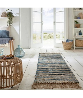 Tapis de couloir jute Equinox bleu 60x230cm de la marque