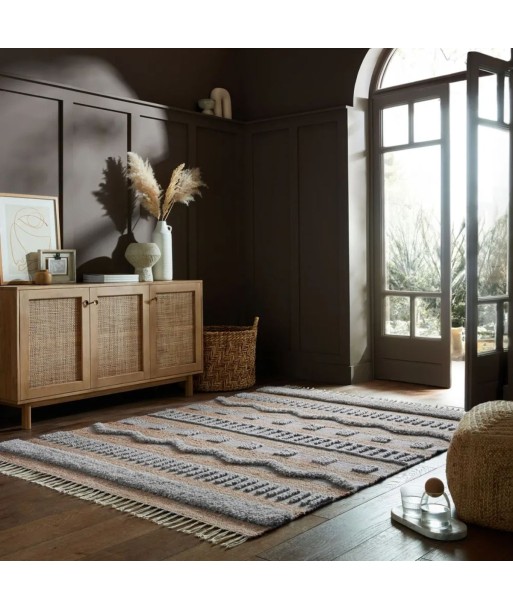 Tapis naturel en Jute Medina gris le des métaux précieux