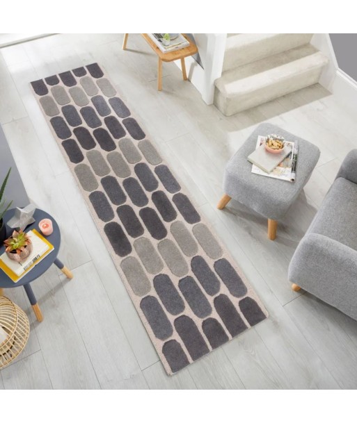 Tapis en laine Fossil gris 60x230cm s'inspire de l'anatomie humaine