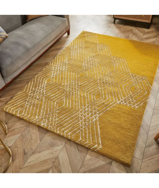 Tapis en laine Diamonds jaune 160x230cm hantent personnes