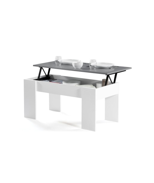 Table basse relevable blanche et grise 50% de réduction en Octobre 2024