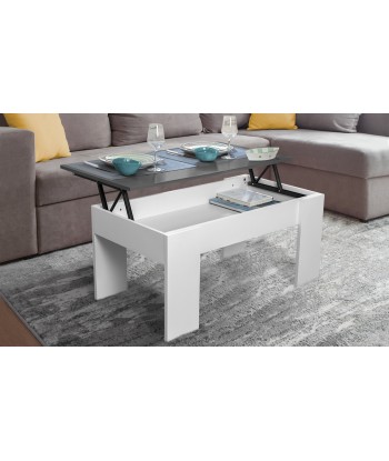 Table basse relevable blanche et grise 50% de réduction en Octobre 2024