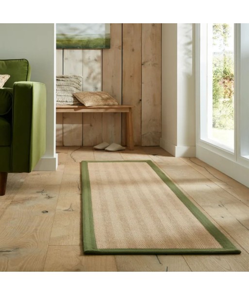 Tapis de couloir kira jute et vert 60x230cm Profitez des Offres !