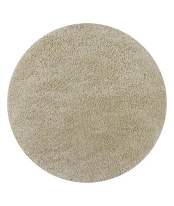 Tapis shaggy rond beige français