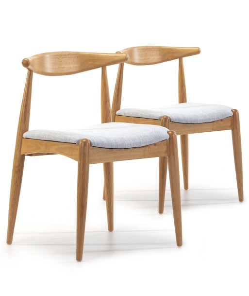 Lot de 2 chaises en bois massif Corzo couleur chêne outlet