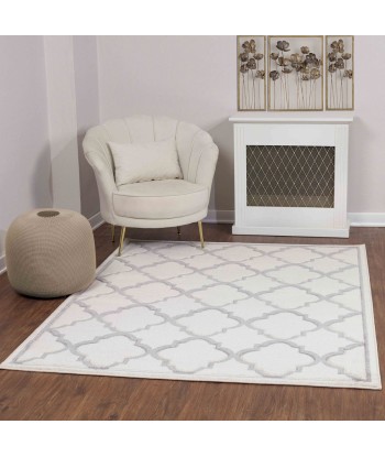 Tapis de Salon YAIZA 160x213cm Blanc/Gris JUSQU'A -70%! 