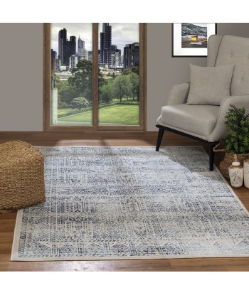 Tapis vintage Sasha 160x213cm Blanc/Bleu 50% de réduction en Octobre 2024