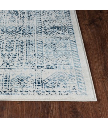 Tapis vintage Sasha 160x213cm Blanc/Bleu 50% de réduction en Octobre 2024