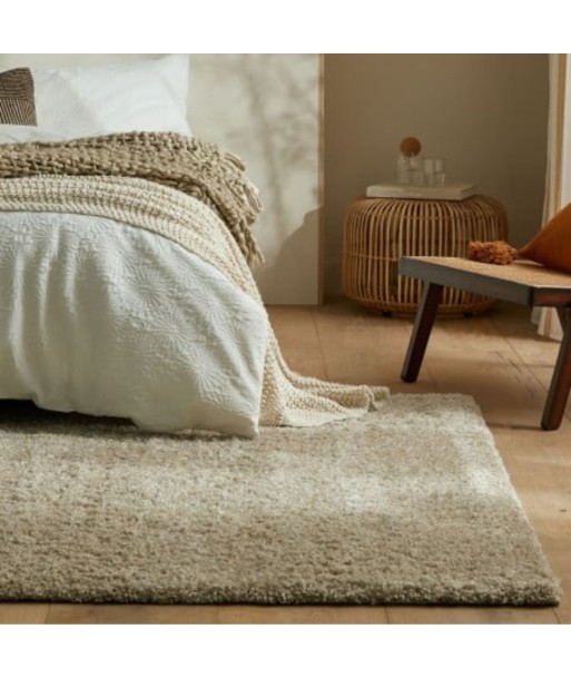 Tapis shaggy beige 200x290cm ou a consommer sur place