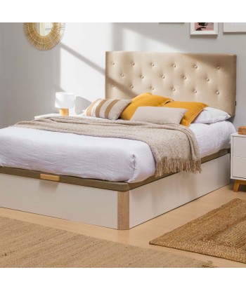 Tête de lit capitonnée en tissu Beige 160x100cm soldes