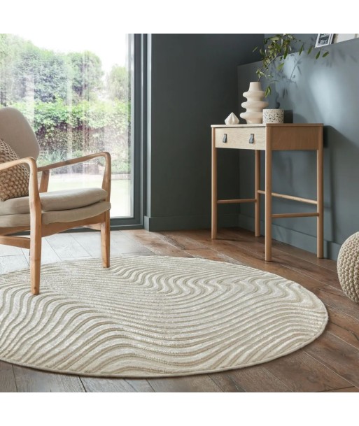 Tapis rond en laine Channel Ivoire 160x160cm Découvrez la collection