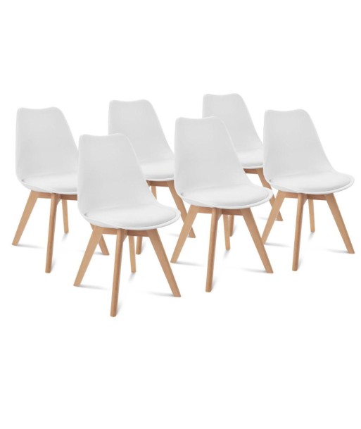 Lot de 6 chaises scandinaves Nordia Blanches chez Cornerstreet bien 