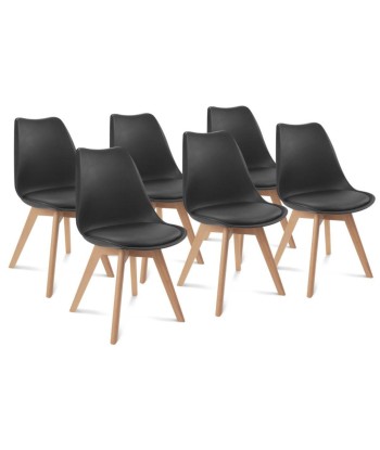 Lot de 6 chaises scandinaves Nordia Noires sélection de produits