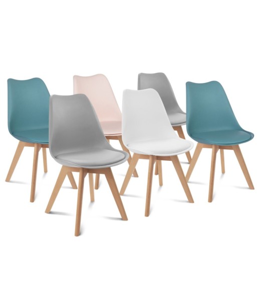 Lot de 6 chaises Suedia colorées de pas cher