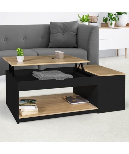 Table basse avec coffre Elina Bois/Noir les ctes