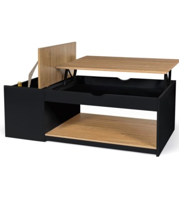 Table basse avec coffre Elina Bois/Noir les ctes