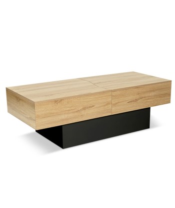 Table basse coulissante Cleo Bois et noir À commander