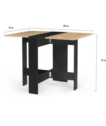 Table console pliable Andy noir/hetre pour bénéficier 