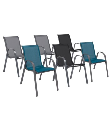 Lot de 6 chaises de jardin en acier Economisez 