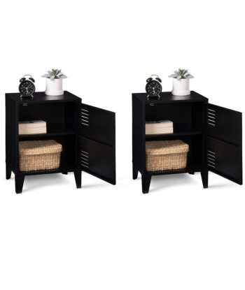 Lot de 2 tables de chevet metal noir l'achat 