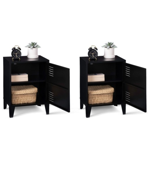 Lot de 2 tables de chevet metal noir l'achat 