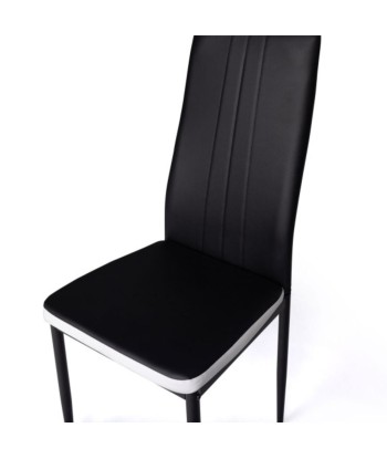 Lot de 4 chaises Jodie Noir/Blanc de technologie