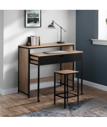 Bureau extensible Memphis bois et noir ou a consommer sur place