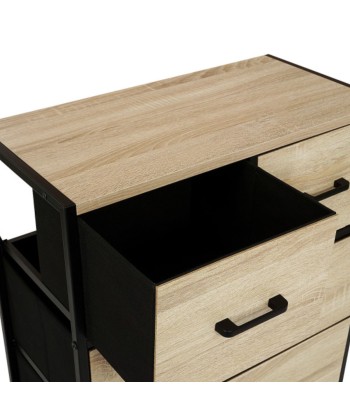 Commode Iris 5 tiroirs en bois et tissu outlet