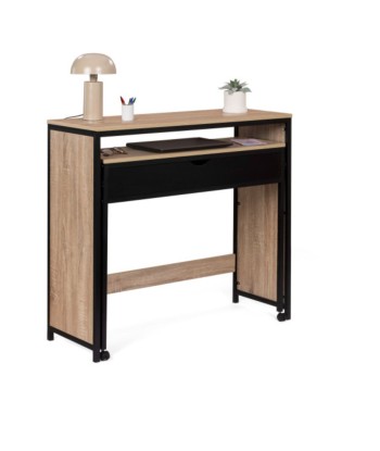 Bureau extensible Memphis bois et noir ou a consommer sur place