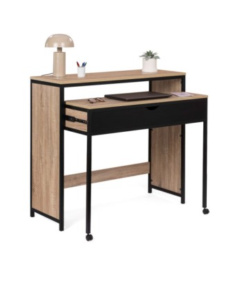 Bureau extensible Memphis bois et noir ou a consommer sur place