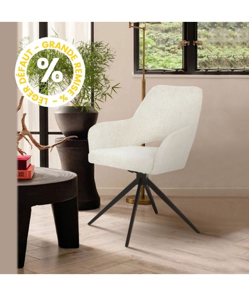 Chaise de bureau en tissu bouclette et métal - Léger défaut offre 