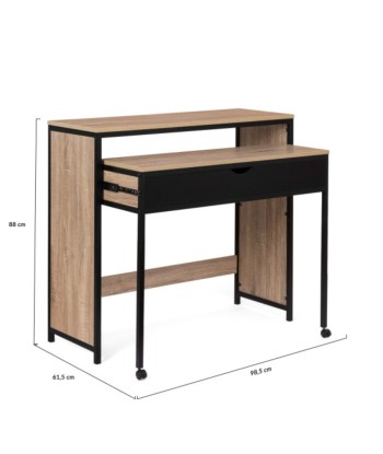 Bureau extensible Memphis bois et noir ou a consommer sur place