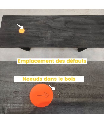 Banc en bois noir design- Léger défaut destockage