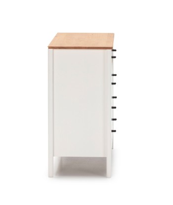 Commode Luca 5 tiroirs Blanc en bois Massif du meilleur 