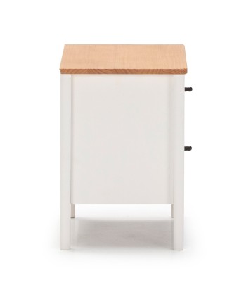 Lot de 2 tables de chevet Luca 2 tiroirs Blanc Bois Massif En savoir plus