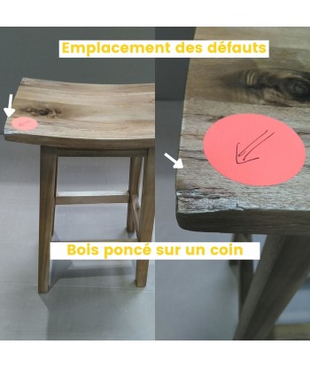 Tabouret de bar en acacia - Léger défaut votre