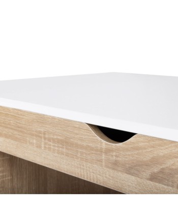 Table basse avec coffre Elina Bois/Blanc de pas cher