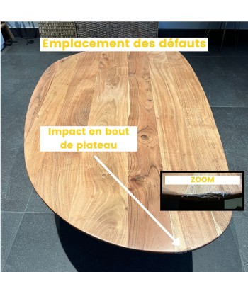 Table basse organique en bois massif d'acacia Drawer - Léger défaut sur le site 