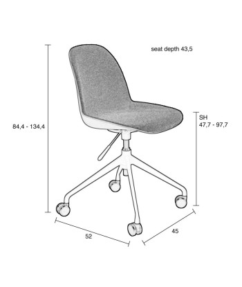 Chaise de bureau en tissu bouclette pivotante à roulettes Drawer - Léger défaut Les magasins à Paris