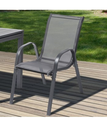 Lot de 4 chaises de jardin en acier gris Jusqu'à 80% De Réduction