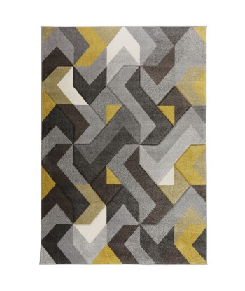 Tapis  graphique Aurora 200x290cm Gris et Jaune le concept de la Pate a emporter 