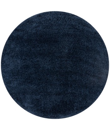 Tapis shaggy rond bleu marine 133x133cm destockage