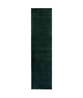 Tapis de couloir shaggy vert foncé poils courts 60x230cm ou a consommer sur place