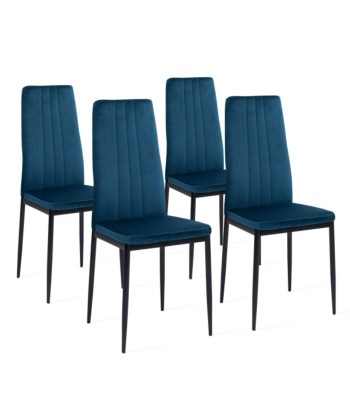 Lot de 4 chaises Jade Bleu de pas cher