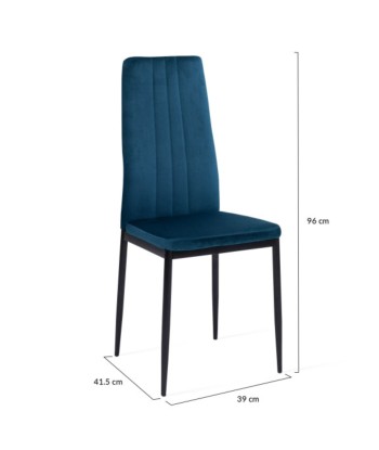 Lot de 4 chaises Jade Bleu de pas cher