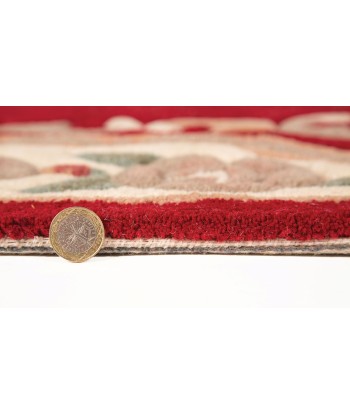 Tapis Aubusson rouge 150x240cm Véritable concentré