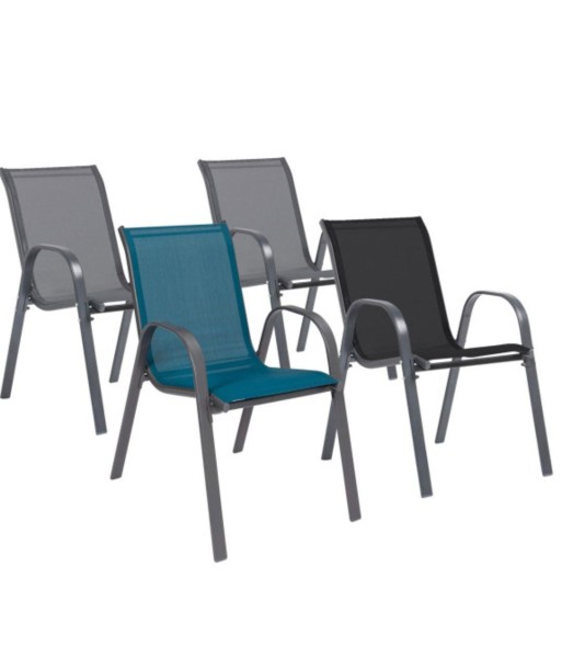 Lot de 4 chaises de jardin en acier- mix couleurs À commander