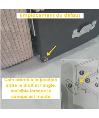 Canapé d'angle Drawer réversible convertible en velours côtelé avec coffre - Léger défaut outlet