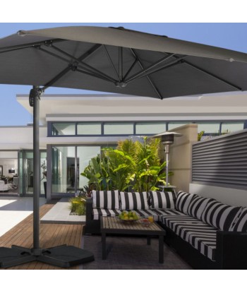 Parasol deporté 3x4m Sombra 360° rectangle gris vous aussi creer 