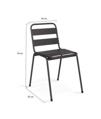 Lot de 6 chaises de jardin noires en acier de votre